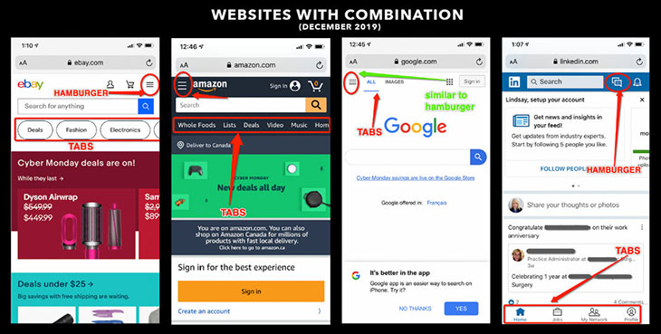 Websites with combination